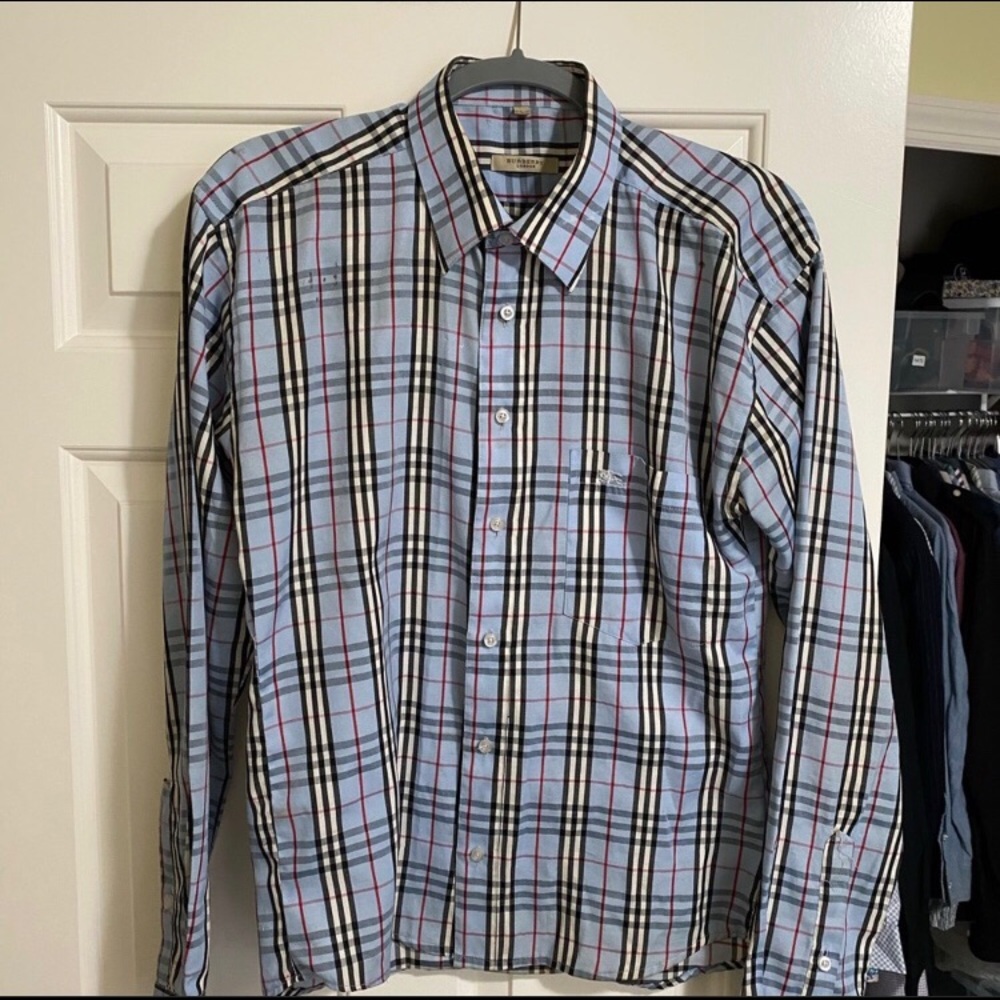Burberry light blue nova check shirt